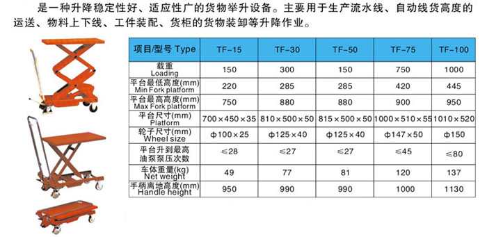 固定式液压升降平台